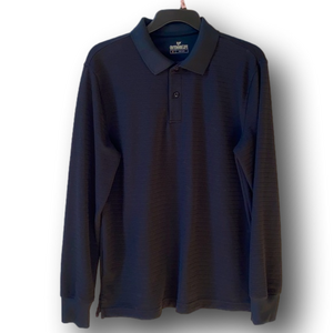 Mens Black Long Sleeve Outdoor Life Golf Shirt - Size Medium